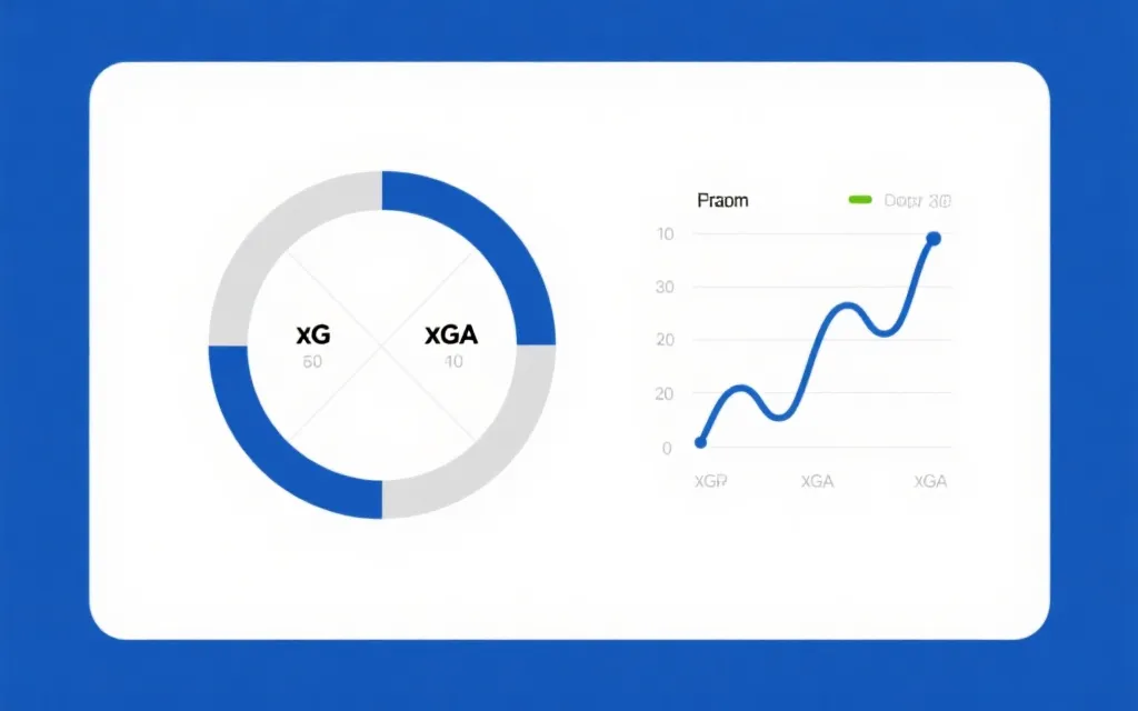 世界杯比赛预测数据可视化示例：雷达图与xG趋势线